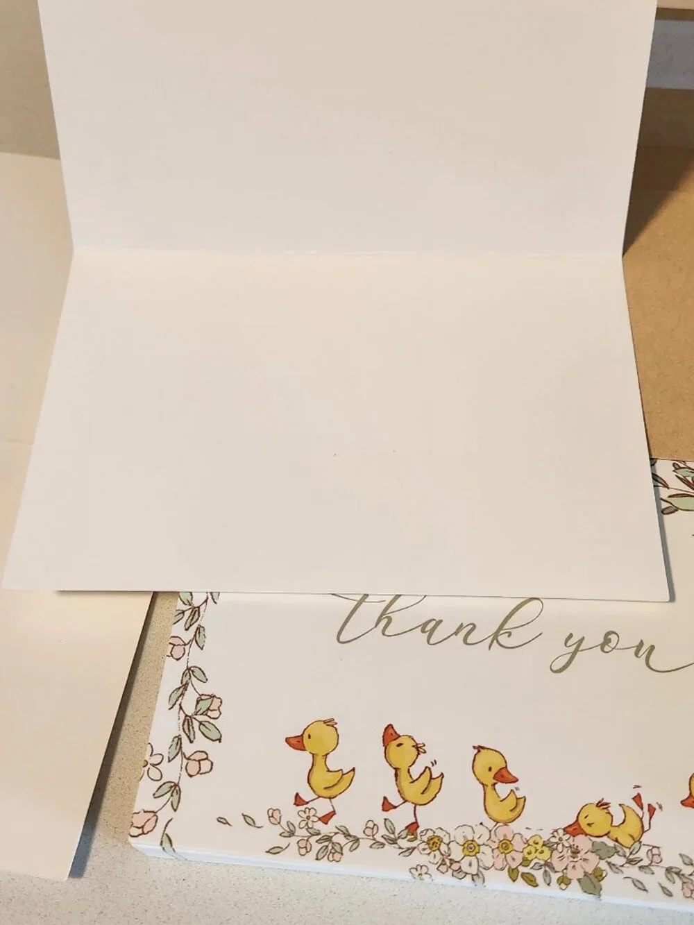 36 Baby Shower Thank You Cards and Envelopes - Ducklings - 4x6 - Picture 4 of 5